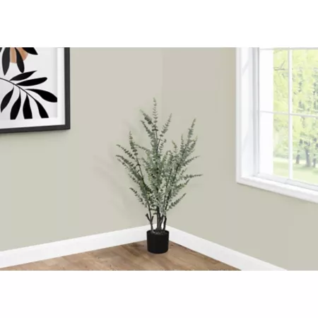 Monarch Specialties 44" Artificial Eucalyptus Plant in 5" Black Pot Artificial Plants & Flowers