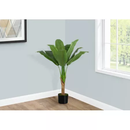 Monarch Specialties 43" Artificial Banana Plant in 5" Black Pot Artificial Plants & Flowers