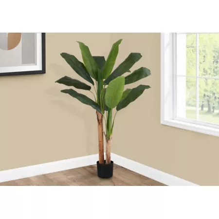 Monarch Specialties 55" Artificial Banana Plant in 6" Black Pot Artificial Plants & Flowers