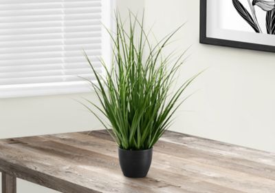 Monarch Specialties 23 in. Artificial Green Grass Plant in 4 in. Pot