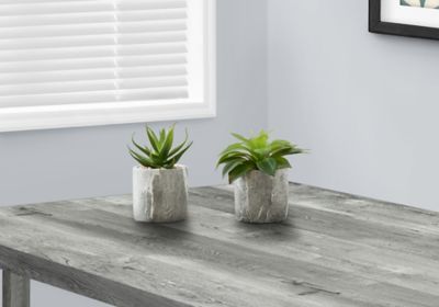 Monarch Specialties 7 in. Artificial Succulent Plant in 4 in. Pot Set, 2 pc.