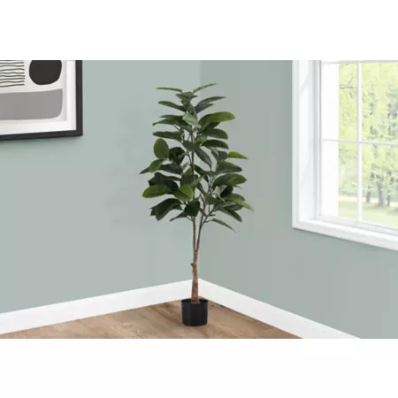 Monarch Specialties 52" Artificial Rubber Tree Plant in 5" Pot Artificial Plants & Flowers