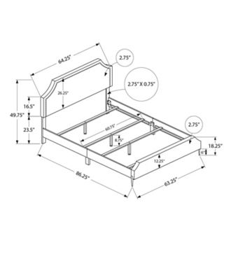 Image showing 8 th Monarch Specialties Queen Upholstered Bed Linen Look