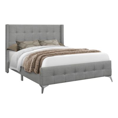 Image showing  Queen Upholstered Bed with Chrome Legs
