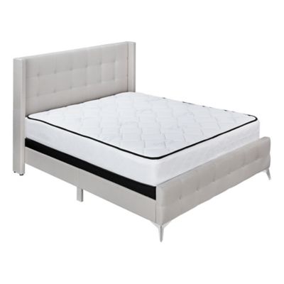 Image showing  Queen Upholstered Bed with Chrome Legs