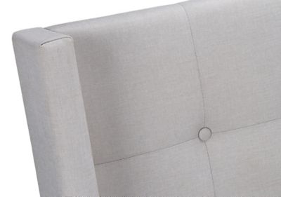 Image showing 5 th Monarch Specialties Queen Upholstered Bed with Chrome Legs