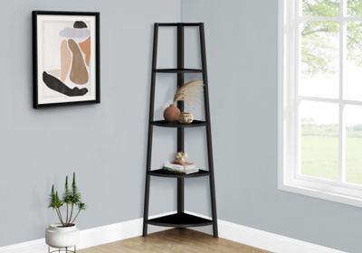 Monarch Specialties 4 Tier Corner Bookshelf