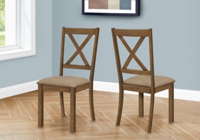 Monarch Specialties Upholstered X-Back Wooden Dining Chair