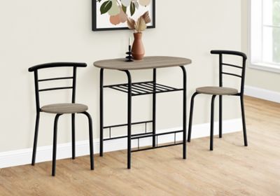 Monarch Specialties 3 pc. Dining Set with Metal Base