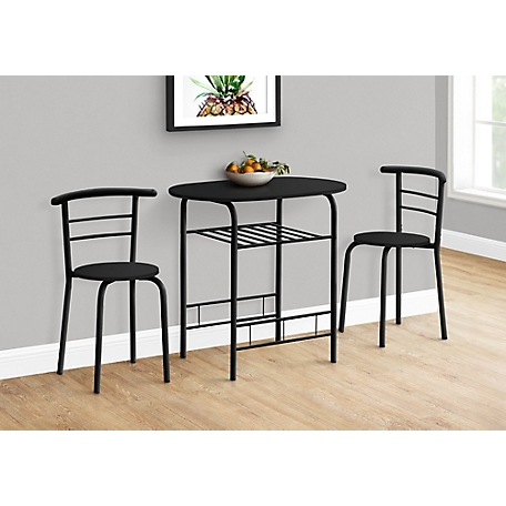 Monarch Specialties 3 pc. Dining Set with Metal Base