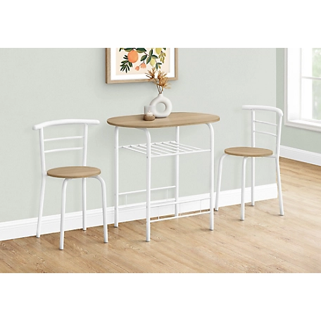 Monarch Specialties 3 pc. Dining Set with Metal Base