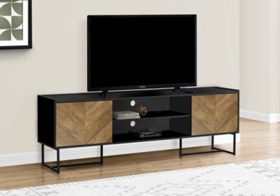 Monarch Specialties Contemporary Wood Look TV Stand with Storage