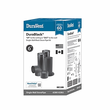 DuraVent DuraBlack Up to the Ceiling or Out to the Wall Venting Kit, 6DBK-KDBU