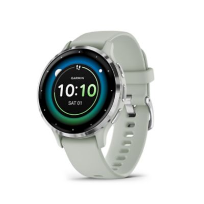 Garmin Venu 3S Silver Stainless Steel Bezel with Sage Gray Case and Silicone Band, 010-02785-01