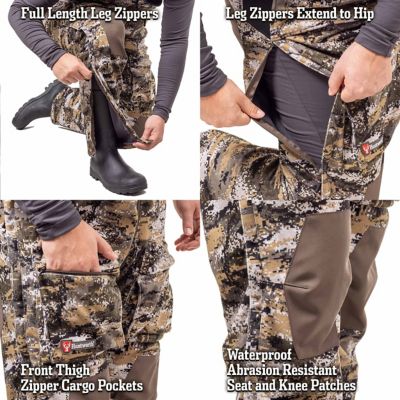 Image showing  Men's Elkins Midweight Windproof Soft Shell Bib Overalls Grid Fleece Interior