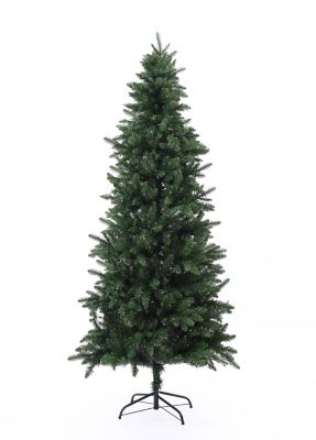 LuxenHome7 ft. Pre-Lit LED Artificial Slim Pine Christmas Tree