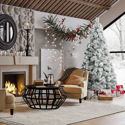 Image showing  7.7 ft. Full Artificial Snow-Flocked Christmas Tree