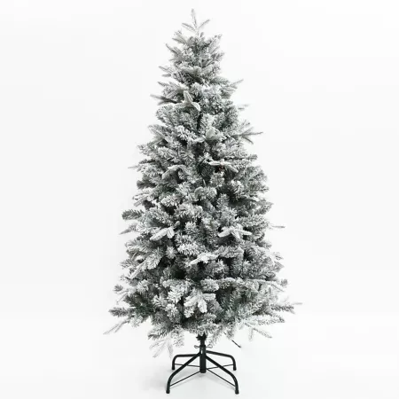 LuxenHome 5' Lighted Artificial Flocked Christmas Tree Artificial Christmas Trees