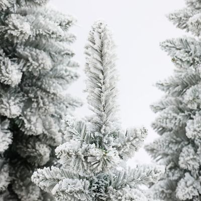 Image showing  Snow-Flocked Christmas Trees with Metal Pots, Set of 3