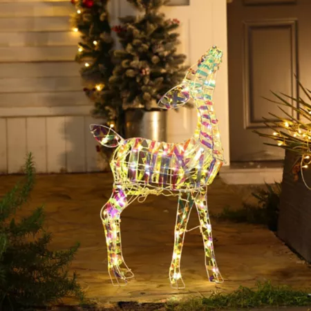 LuxenHome Magic Deer Lighted Garden Decoration for Winter Holidays Christmas Statues