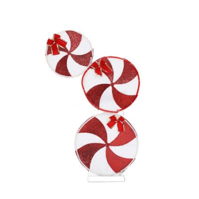 Image showing  2.7 ft. Peppermint Candy Lighted Holiday Decoration