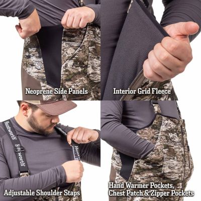 Image showing  Men's Elkins Midweight Windproof Soft Shell Bib Overalls Grid Fleece Interior