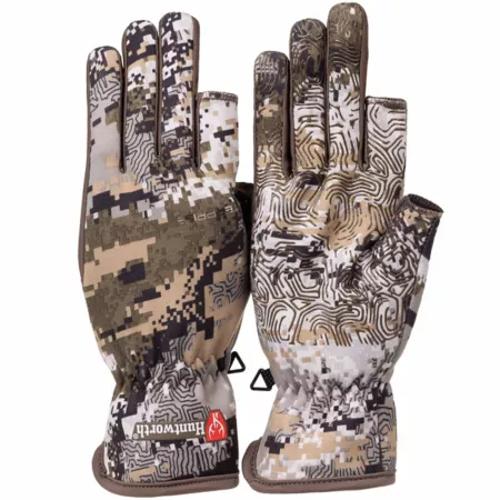 Huntworth Ames Men's Lightweight Soft Shell Half Finger Gloves Hunting Gloves