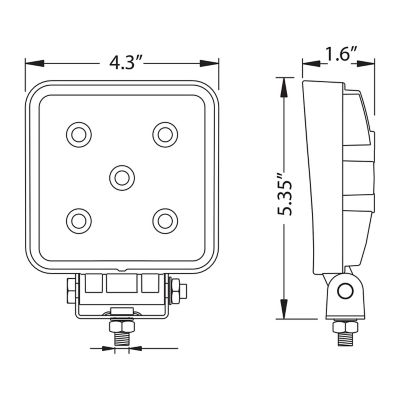 Image showing 9 th Buyers Products Light, Flood,12-24V,5 LED, Square