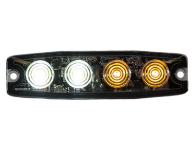 Buyers Products 4.5 in. Ultra Thin Amber/Clear LED Strobe Light with 23 Flash Patterns