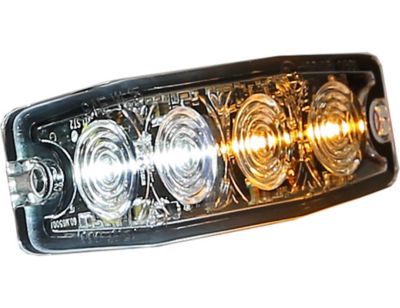Image showing  4.5 in. Ultra Thin Amber/Clear LED Strobe Light with 23 Flash Patterns