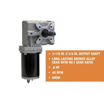 Image showing 5 th Buyers Products 12VDC Gear Motor, Tarp, 600W, 90:1