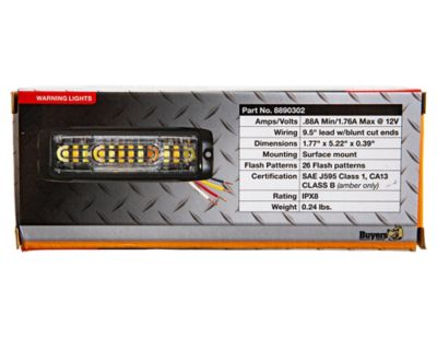 Image showing 7 th Buyers Products 5 in. Ultra Thin Amber/Clear LED Wide Angle Strobe Light