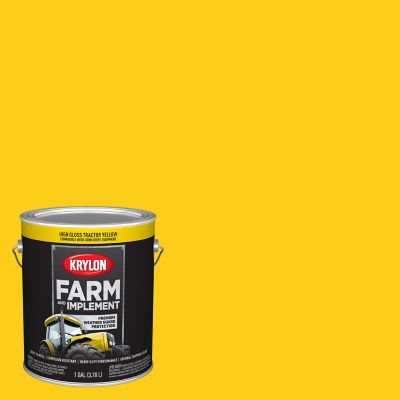 Krylon 1 gal. Farm & Implement Brush On-Paint, High Gloss, Tractor Yellow