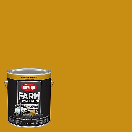 Krylon Farm & Implement Brush On-Paint, High Gloss, New Equipment Yellow, 1 Gallon