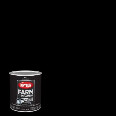 Krylon Farm & Implement Brush On-Paint, High Gloss, Black, 1 Quart