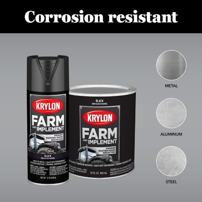 Image showing  1 qt. Black Farm & Implement Brush-On Paint, High Gloss