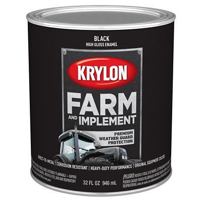 Image showing  1 qt. Black Farm & Implement Brush-On Paint, High Gloss