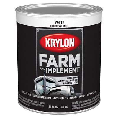 Image showing  1 qt. White Farm & Implement Brush-On Paint, High Gloss