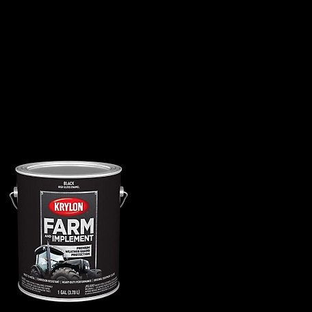 Krylon 1 qt. Farm & Implement Brush On-Paint, Low Gloss, Black