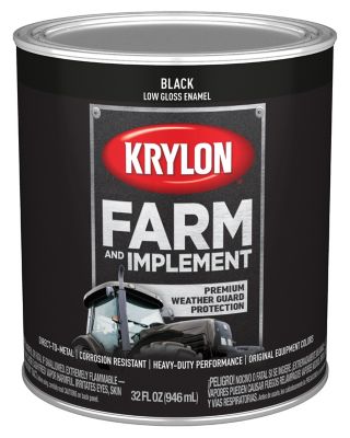 Image showing  1 qt. Black Farm & Implement Brush-On Paint, Low Gloss