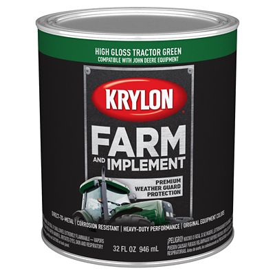 Image showing  1 qt. Tractor Green Farm & Implement Brush-On Paint, High Gloss
