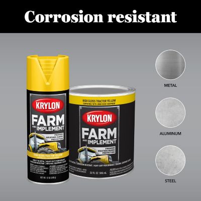 Image showing  1 qt. Tractor Yellow Farm & Implement Brush-On Paint, High Gloss