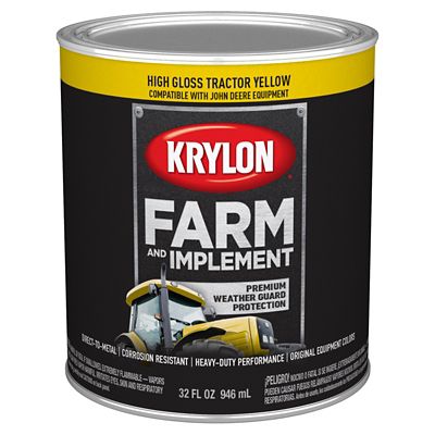 Image showing  1 qt. Tractor Yellow Farm & Implement Brush-On Paint, High Gloss