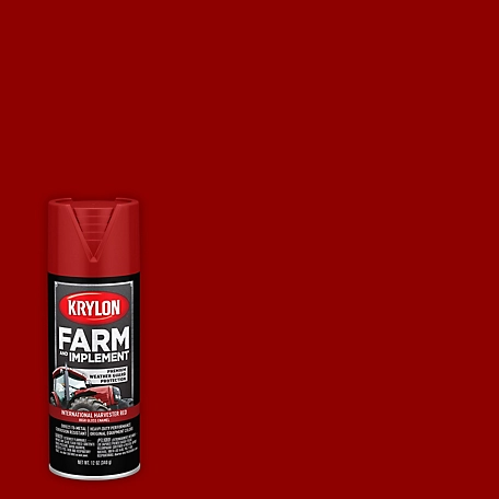 Krylon Farm & Implement Spray Paint, Gloss, International Harvester Red, 12 oz