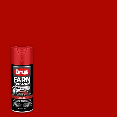Krylon Farm & Implement Spray Paint, High Gloss, Ford Red, 12 oz