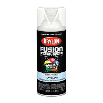 Image showing 6 th Krylon 12 oz. Clear Fusion All-In-One Spray Paint, Flat