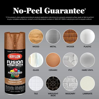 Image showing 6 th Krylon 12 oz. Fusion All-In-One Spray Paint, Hammered