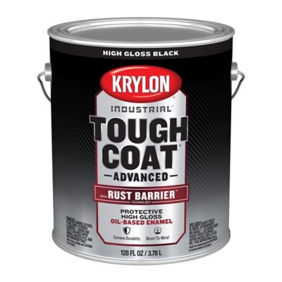 Image showing  1 gal. Black Tough Coat Advanced Brush-On Enamel Paint, Gloss