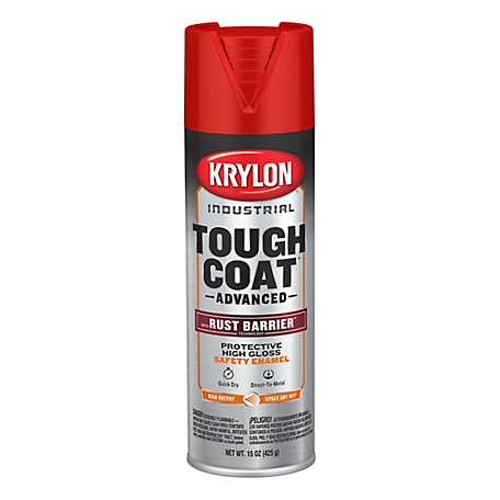 Krylon Industrial Tough Coat Advanced with Rust Barrier Technology, Gloss, Safety Red, 15 oz