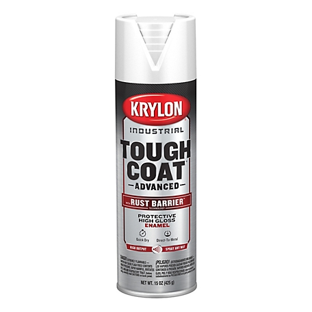 Krylon Industrial Tough Coat Advanced with Rust Barrier Technology, Gloss, White, 15 oz